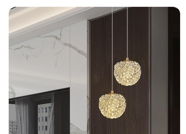 Luxury Crystal Pendant Light: Elegant Wrought Iron Hallway & Entrance Wall Lamp