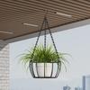 Iron Hanging Planter Hanger Round Plant Hanger Pot Tray Rope Hanger Flower Pot  Balcony
