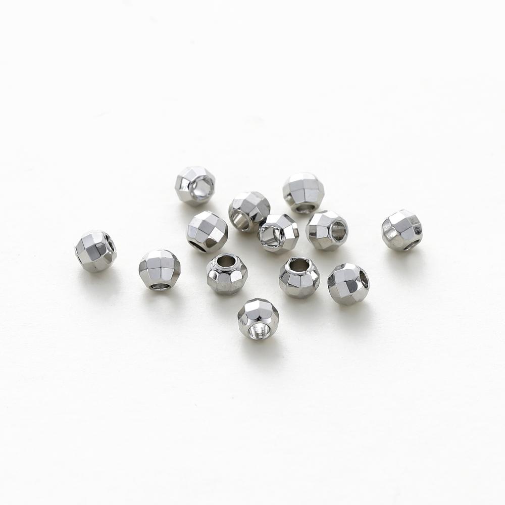 50/100pcs 14K 18K Gold Color Plated Brass Hole 2 3 4mm Round Beads Spacer Beads Bracelet Diy Jewelry Accessories