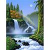 Huacan Diamond Mosaic Scenery Picture Rhinestones Cross Stitch Diamond Embroidery Waterfal