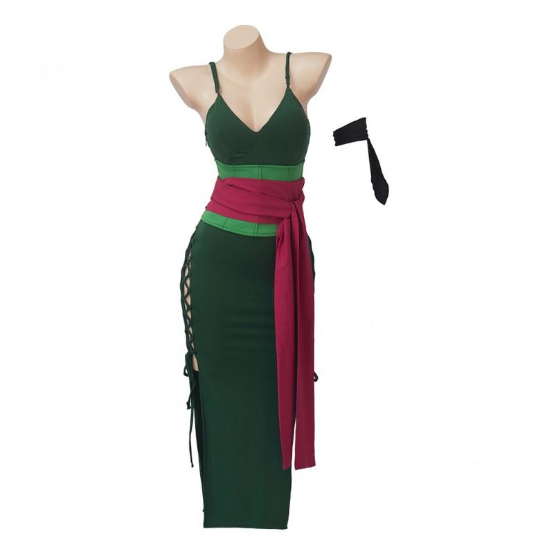 One Piece Zoro Cosplay Costume Genderbend Wano Country 2 Years Later Anime Roleplay Outfit