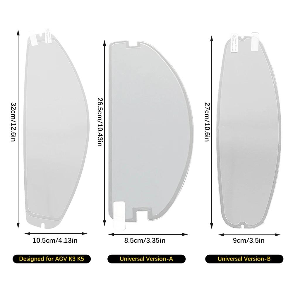 Película antivaho universal para visera de casco de motocicleta AGV K5 K3SV, pegatina antivaho para visera, parche transparente para casco de motocicleta
