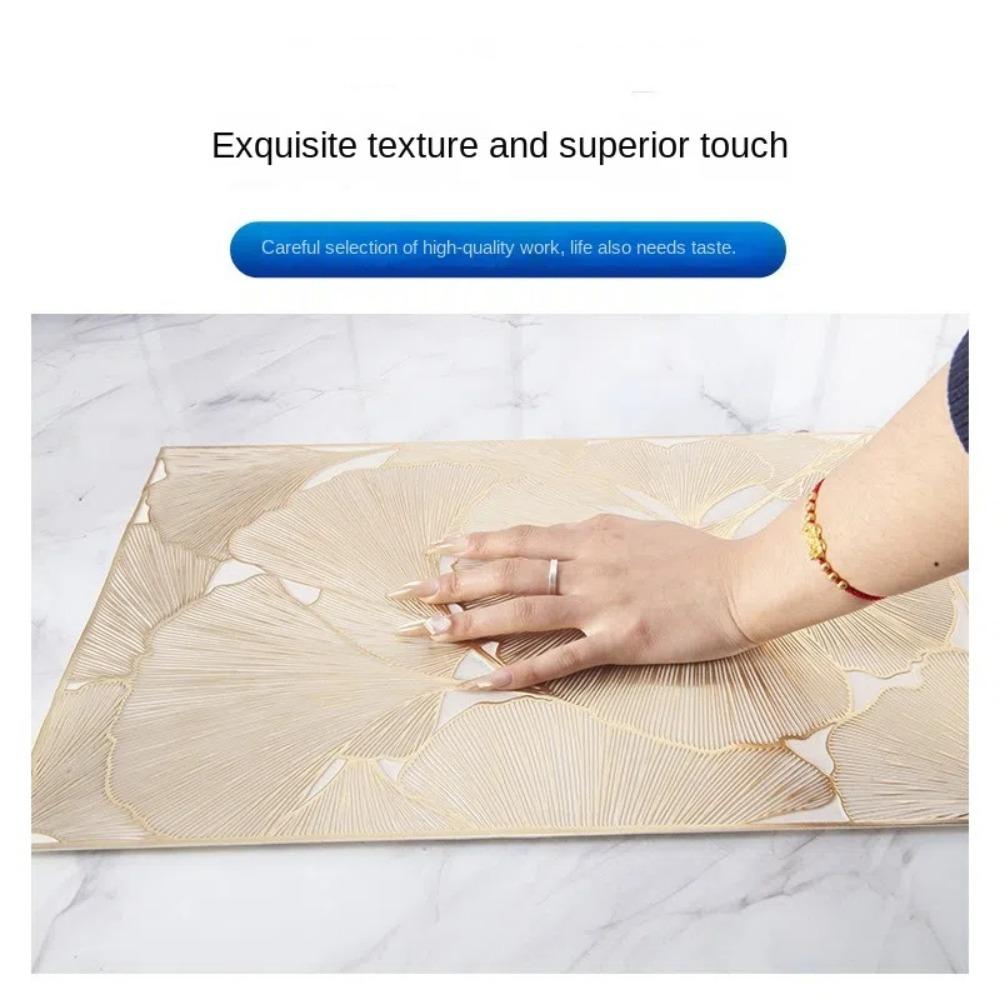 PVC Meal Mat Rectangle Dinning Table Mat Light Luxury Drain Mat Home Hotel Decoration