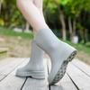 Solid Color Women's Mid-Calf Rain Boots Waterproof Non-Slip Thick Sole Kitchen Work Shoes Trending Style Footwear
