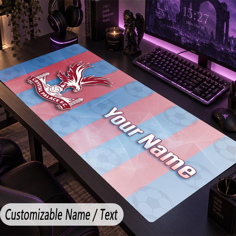Custom Text Big Mousepad, Extended Desk Pad For Laptop Work GameCrystal Palace