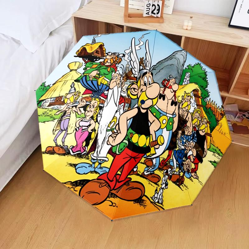 Asterix Friends Umbrella Folding umbrella, automatic umbrella 8-Frame for Travel, camping Use Gift for Halloween Christmas