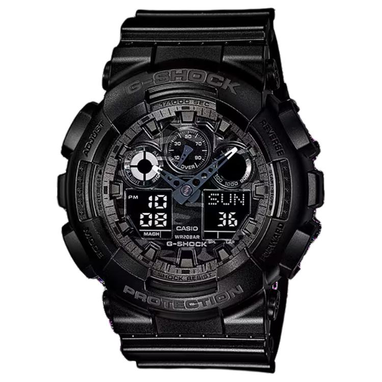 

Casio LCD/Analog Dual Display Series 200m Water Resistant Quartz Movement Resin Strap Watch Men watches Black GA-100CF-1A Regular Watch Box