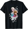 Frozen Anna And Elsa Snowflakes Black TShirt