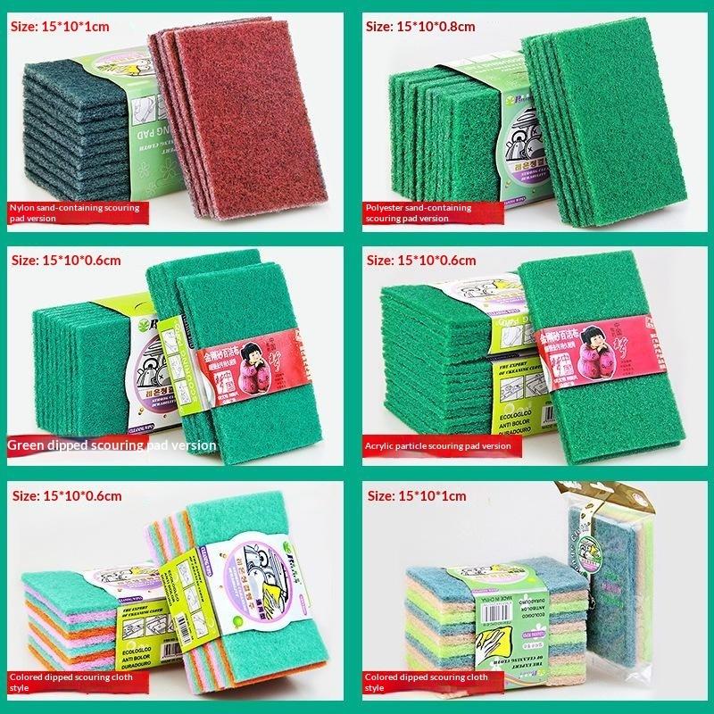 5Pcs Abrasive Hand Scouring Pad Abrasive Sponge Scourer Pads Polishing Cleaning Tools Square Nylon Scouring Pad
