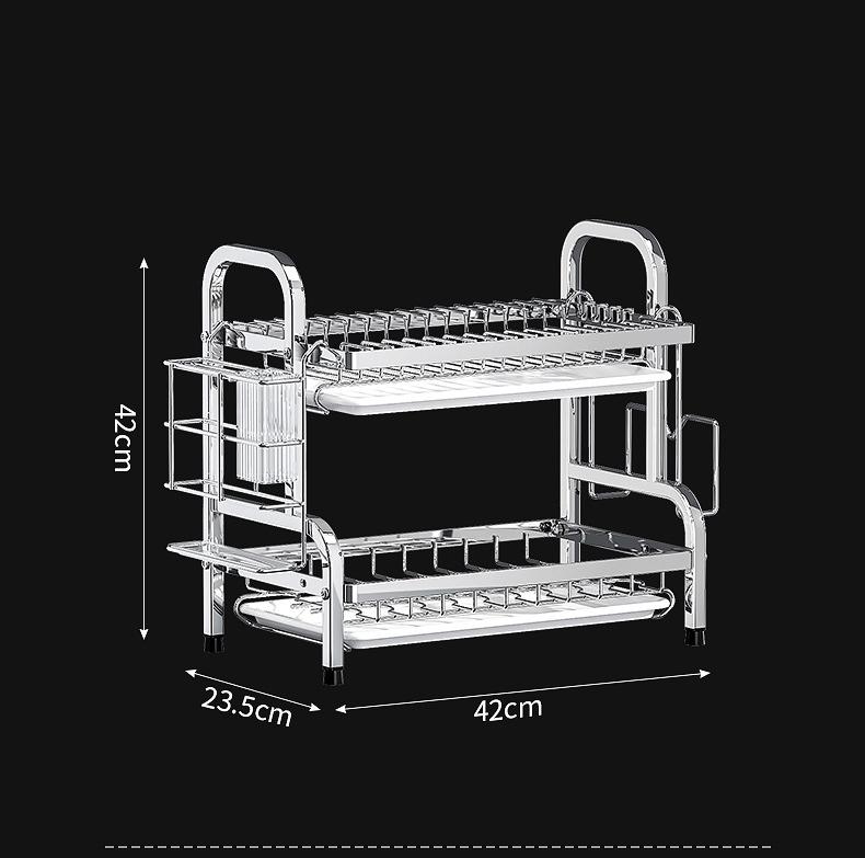 Dish Drying Rack Compact Kitchen Dish Rack Drainboard Set Large Rust-Proof Dish Drainer  Holder