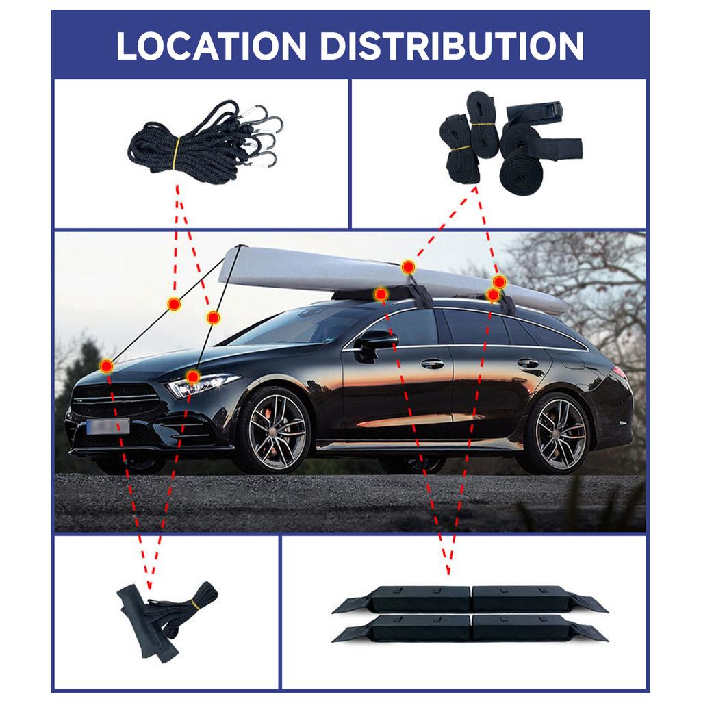 Car Roof Soft Rack 600D Oxford Cloth Non-slip Bottom Fast Detach for Surfboard Kayak Ski Board Luggage