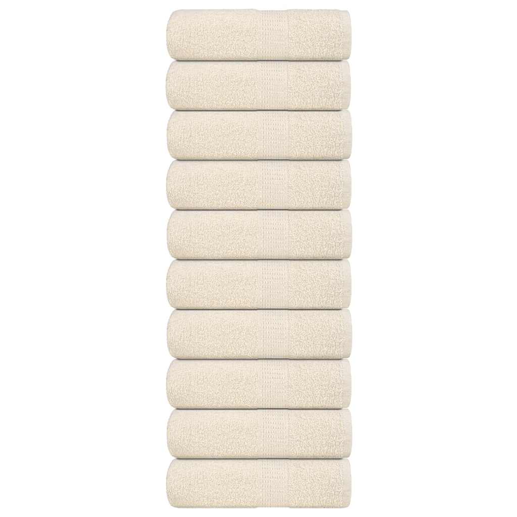 Vidaxl Ręczniki Dla Gości, 10 Szt., Kremowe, 30X50 Cm, Bawełna 100%