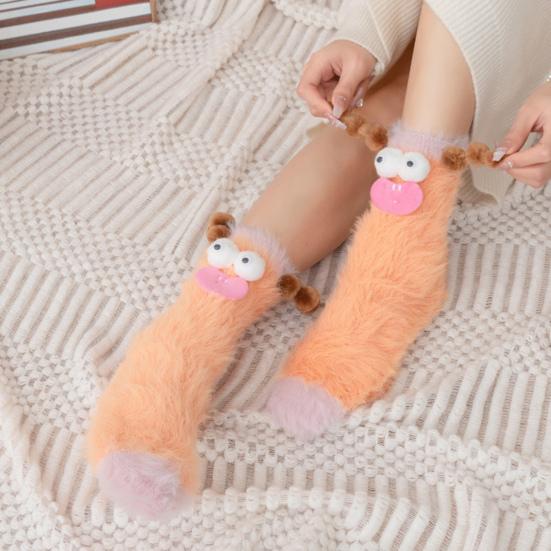 Funny Fuzzy Socks Women Men Fluffy Crew Socks Crazy Cartoon Silly Socks for Home Indoor Wear Sleep Christmas Birthday Gift