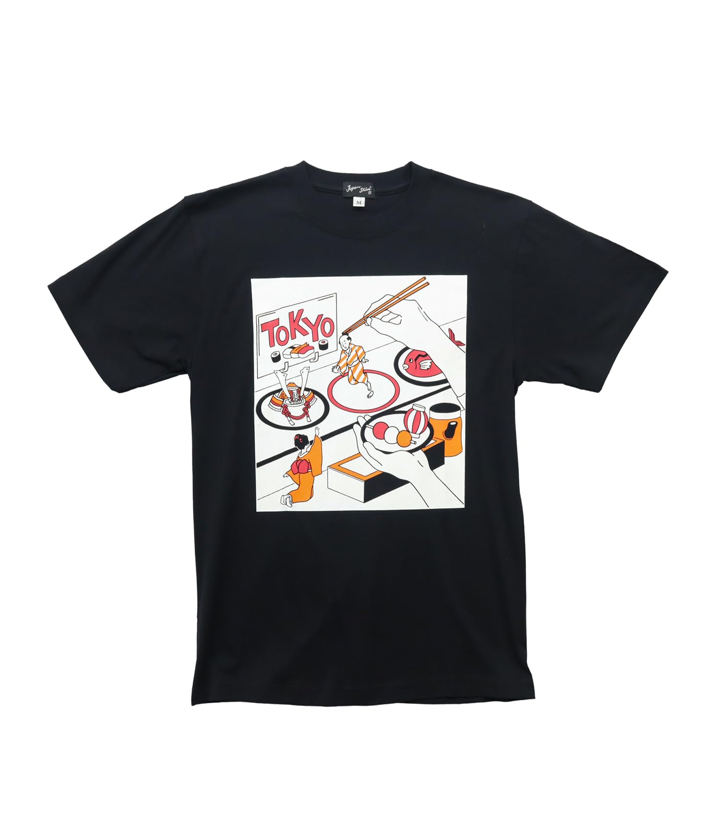 Japanese Souvenir Rotating M Black Shin-ei [T-shirt Sushi?]