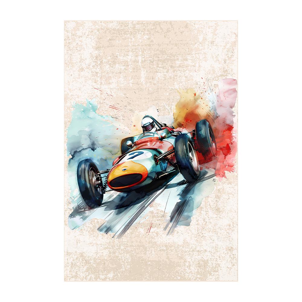 Retro F1 Racing Canvas Painting Poster Vintage Racing Car Wall Art Print for Home Decor