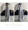 Women's Black High-Waist Wide-Leg Sweatpants - Loose, Comfortable, Floor-Length, Summer Casual