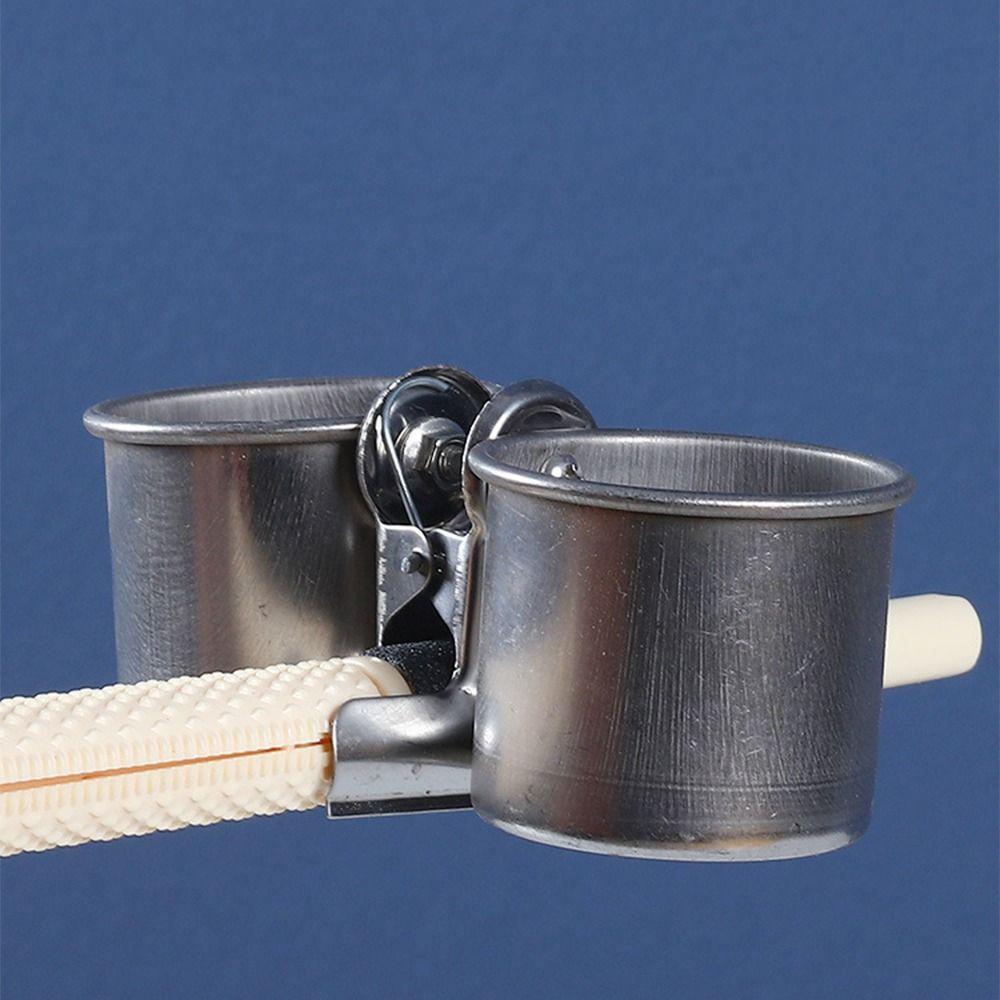 2in1 Vogelfutterspender Doppelbecher Abnehmbarer Papageienwasser-Fressnapf Vogelkäfigzubehör