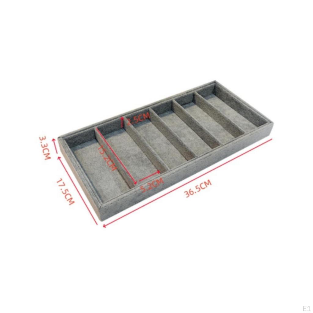 Brillen-Display-Tablett 6 Fächer mit Unterteilungen Rechteckiger Sonnenbrillen-Organizer für