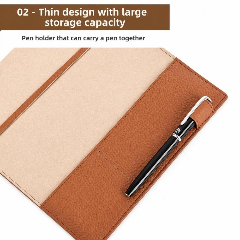PU Leather Book Protective Cover Replaceable Notebook Leather Cover Notebook Cover Home Office Use