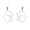 Alloy Face Elegant Earrings For Women Modern Cartoon Expression Design Jewelry
