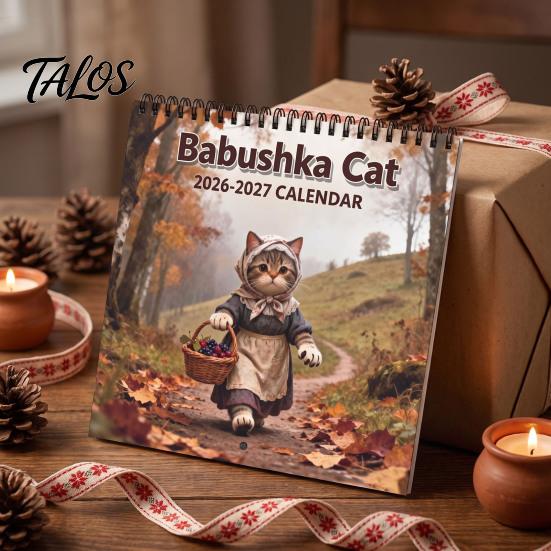 Large Writing Area Organizer Cute Cat Wall Calendar 2027, Jan 2027- Dec 2027 12 Monthly Hanging Daily Agenda for Home Office Planner with Thick Paper