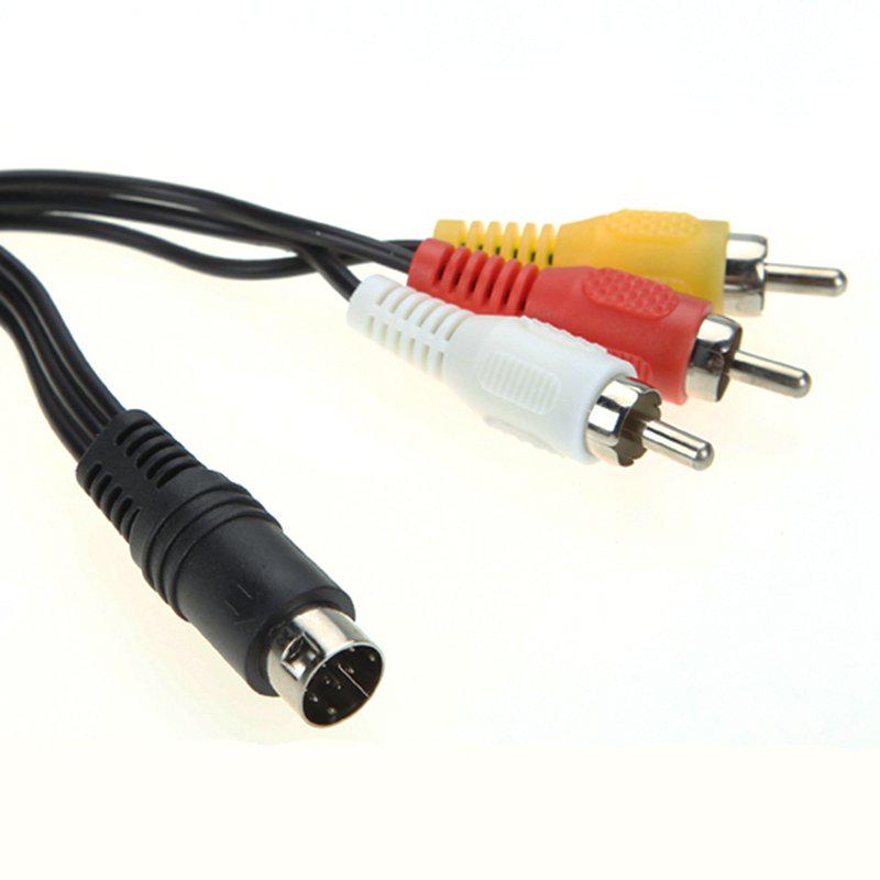 3RCA 1,8 m 9-Pin Audio-Video-AV-Kabel für SEGA Genesis 2 und 3 Hochwertiges AV-Kabel 9-Pin-Anschluss Spieladapter-Kabel