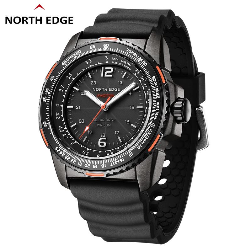 Men's Solar-Powered Waterproof Sports Watch with Luminous Hands and Long Battery Life
