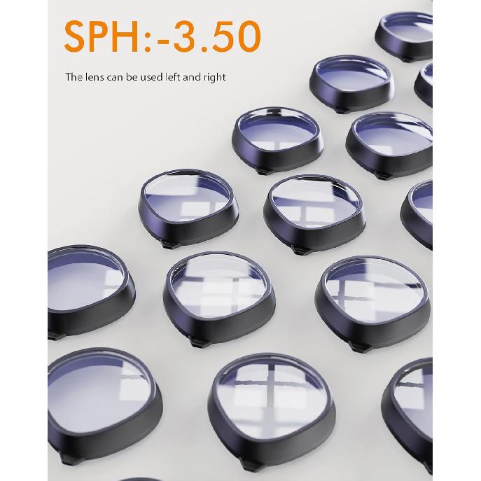 Amavasion Glasses Lenses Compatible with Quest 3S/2, VR Lenses Insert Easy-to-Install Frame Plus Lens Combination SPH:-3.50 (One Lens)