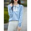 Women S Long Sleeve Knit Sweater Bow Decor Casual Top