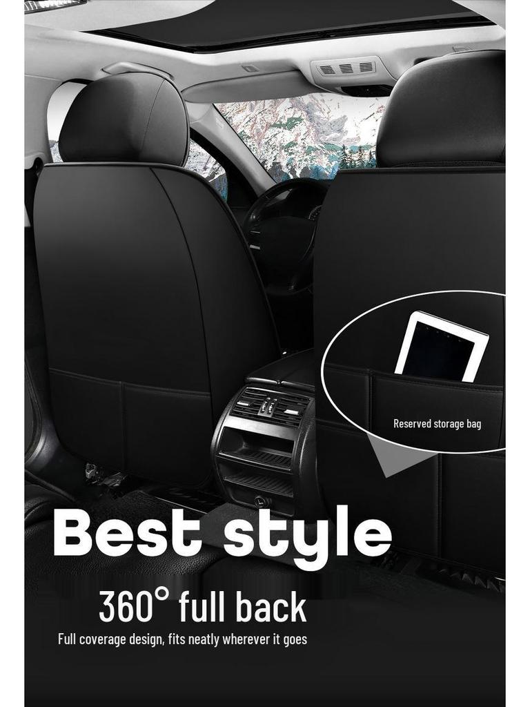 Universal Four-Season Cartoon Leather Car Seat Cushion Set for Five Seats