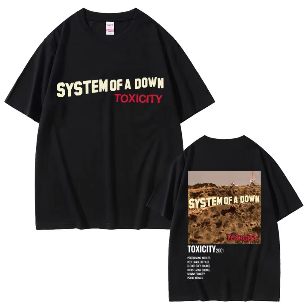 Alternative Metal Rock Band System of A Down Toxicity Album Graphic Tshirt Mens Women Oversized Casual Cotton Vintage Tshirts S