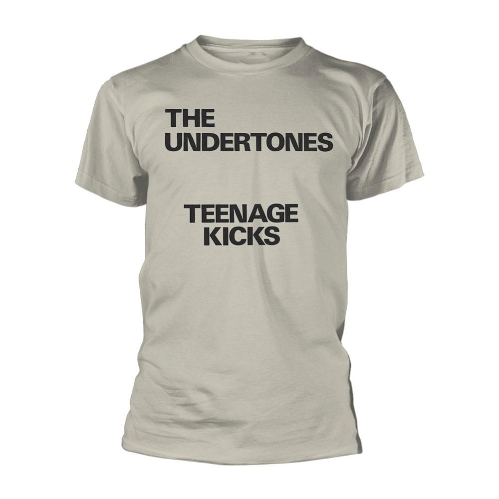 Men s Undertones Teenage Kicks Text T-shirt Large Ivory XL