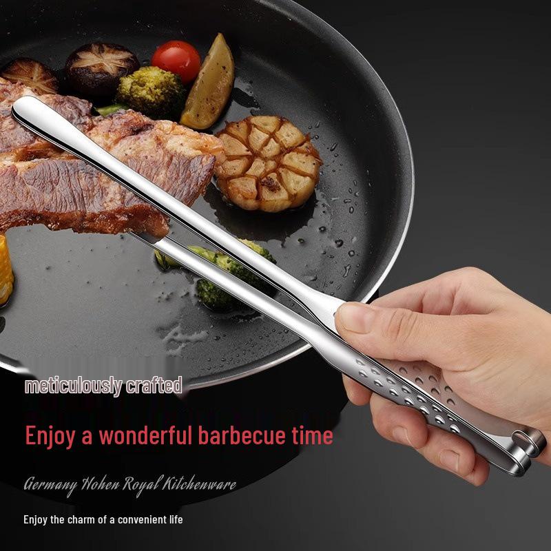 Heavy-Duty 316 Stainless Steel BBQ Grill Tongs - Korean Style