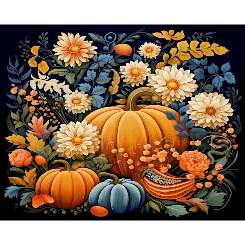 GATYZTORY Oil Painting By Numbers Handpainted Picture Drawing Pumpkin Flower Diy Crafts On Canvas Gift For Adults Home Garden