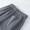 Women's Fleece-Lined Grey Hoodie Set - Warm, Versatile, Casual Round Neck, Perfect for Autumn/Winter.