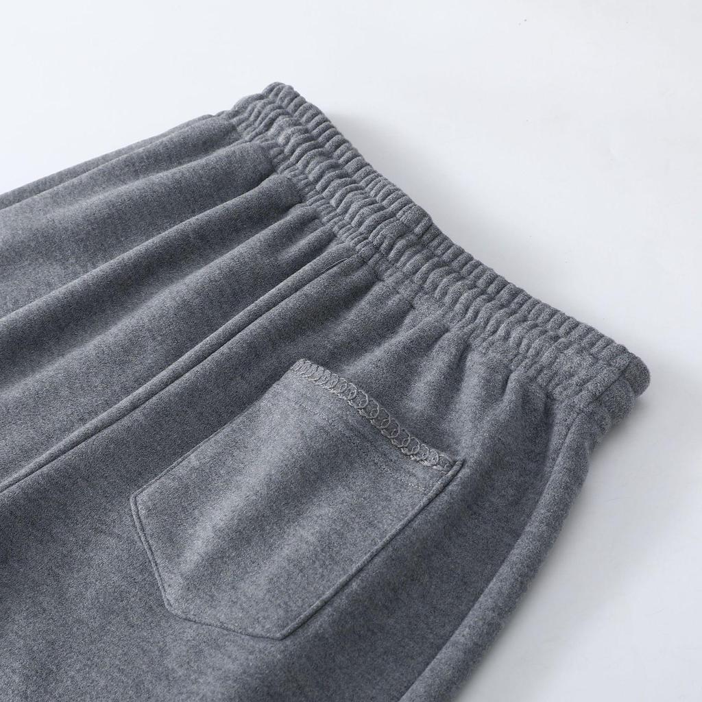 Women's Fleece-Lined Grey Hoodie Set - Warm, Versatile, Casual Round Neck, Perfect for Autumn/Winter.