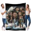 Supernatural TV Series Graphic Blanket featuring Dean Winchester, Sam Winchester, and Castiel - Cozy Soft Fleece Throw Blanket w
