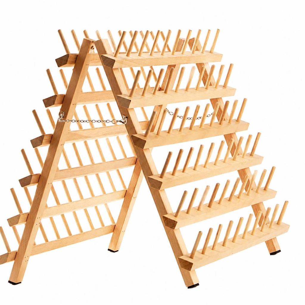 Wooden Thread Rack Easy to Use Freestanding Hair Extension Holder Premium