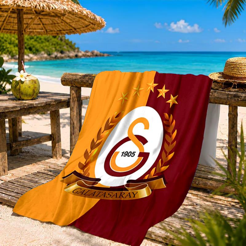Galatasaray Football Club Emblem Beach Towel, Quick-drying, Easy to Care for, Suitable for Both Fitness and Beach Vacations,Sports Essential