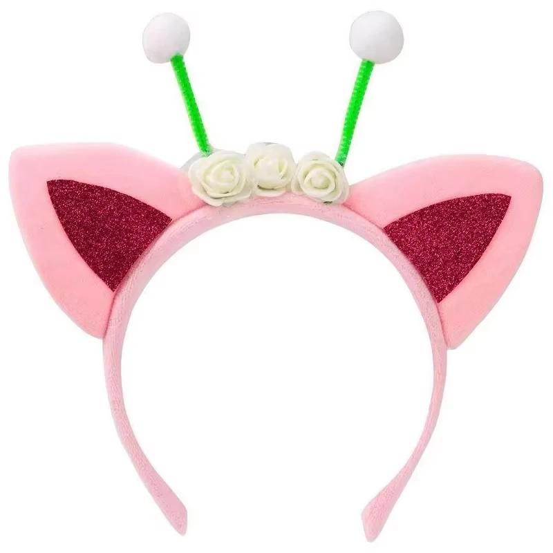 Gabby Poppenhuis Hoofdbanden Kinderen Anime Mode Hoofddeksels Meisjes Schattig Zoet Cartoon Hoofddeksel Creatieve Cosplay Accessoires Cadeaus pink