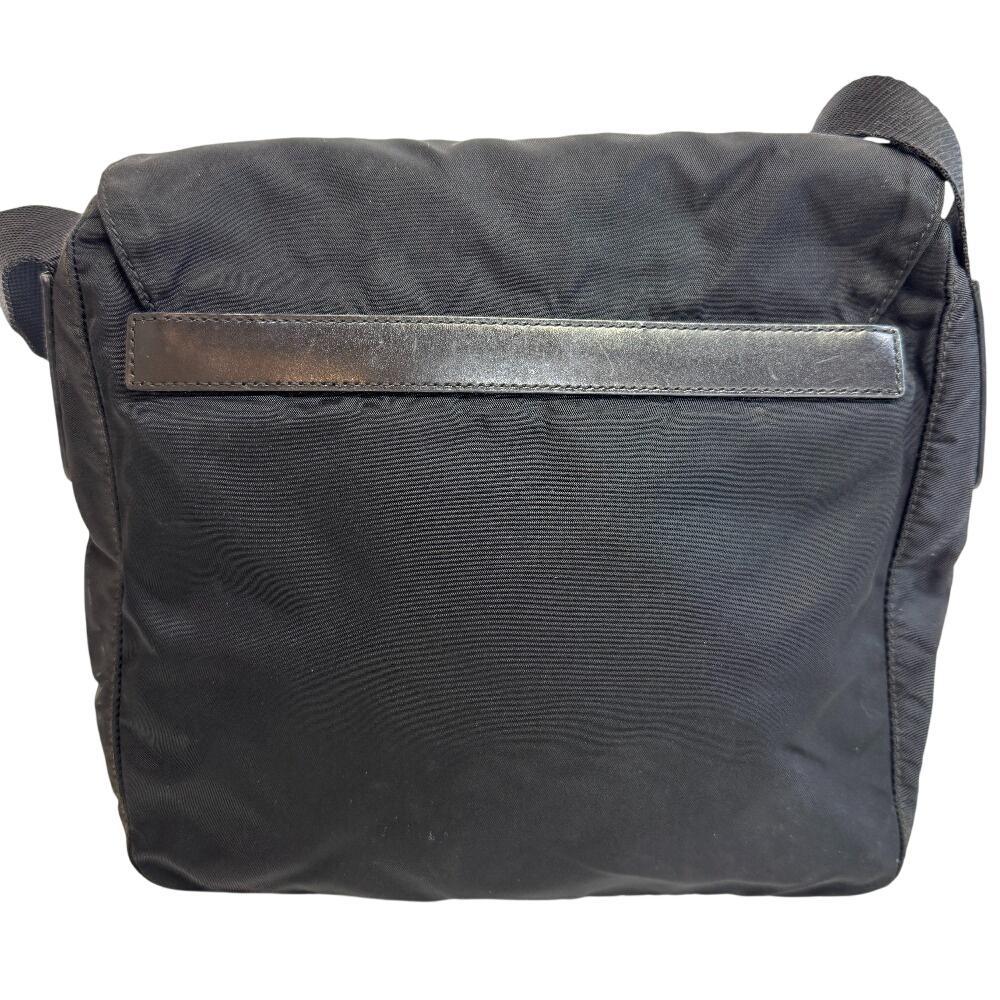 PRADA Triangle With logo Nylon Shoulder Bag black Nylon Used