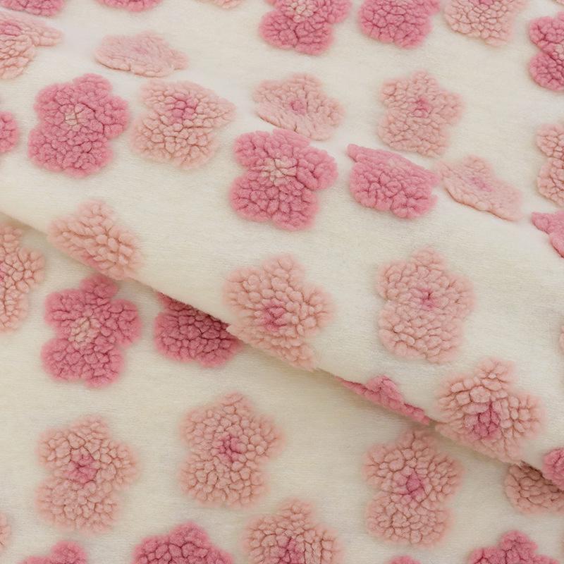 Lambswool Jacquard Small Floral Fabric - Autumn/Winter Imitation Wool Plush