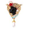 New Western Antique Egyptian Black Head Brooch Vintage Design Exotic Character Chieftain Pin Brooch