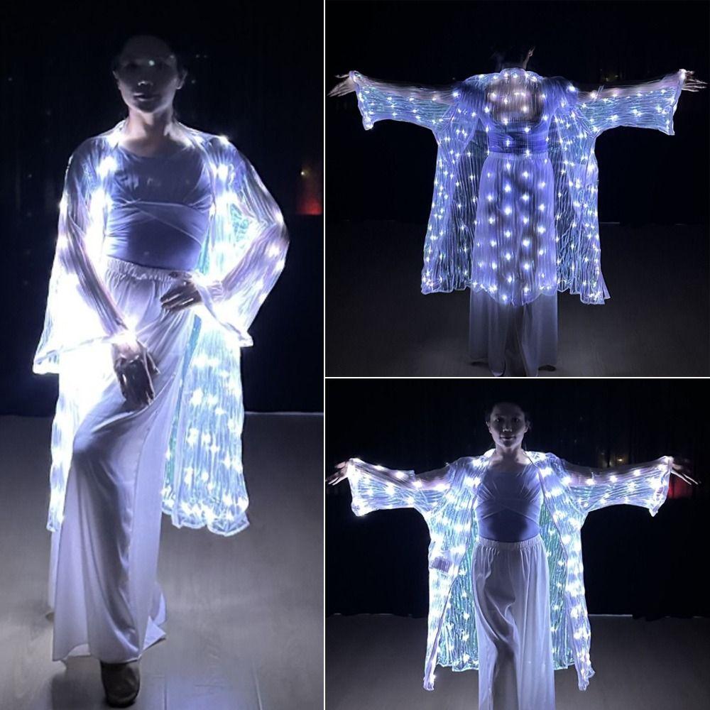 Stage Performance Light Up Cardigan Polyester Sheer Cover Up New Luminous Dance Costume
