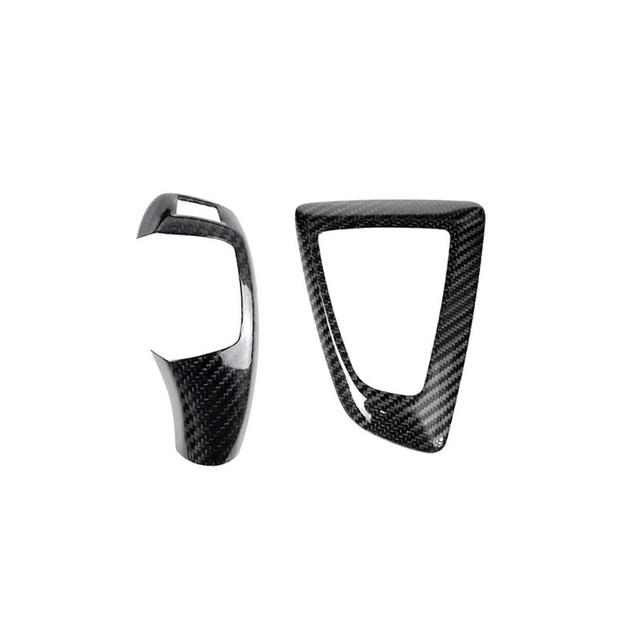 2PCS ABS Carbon Fiber Gear Shift Knob Cover Trim Panel Frame For BMW 1 2 3 4 Series F20 F21 F22 F23 F30 F31 F34 F35 F32 F33 F36