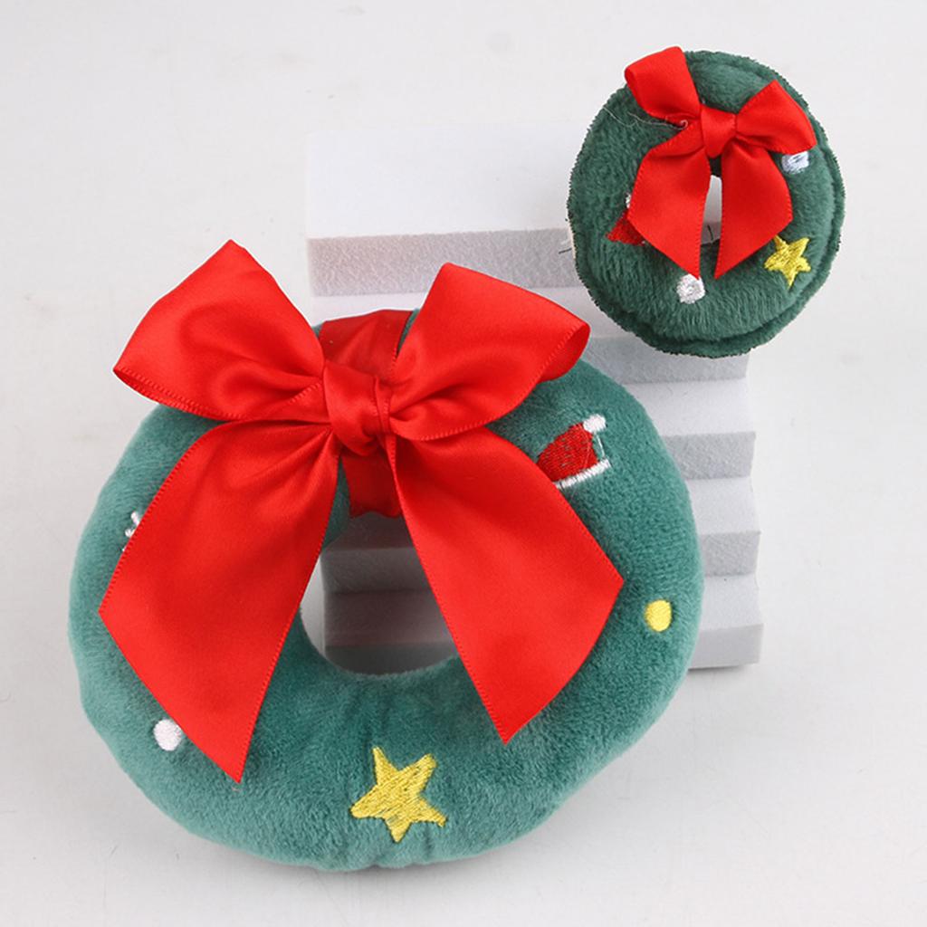 Festival Plush Christmas Ring Dog Toy With Squeaker For Pet Cats and Dogs Holiday Celebration Dog Chewing Teething Gifts