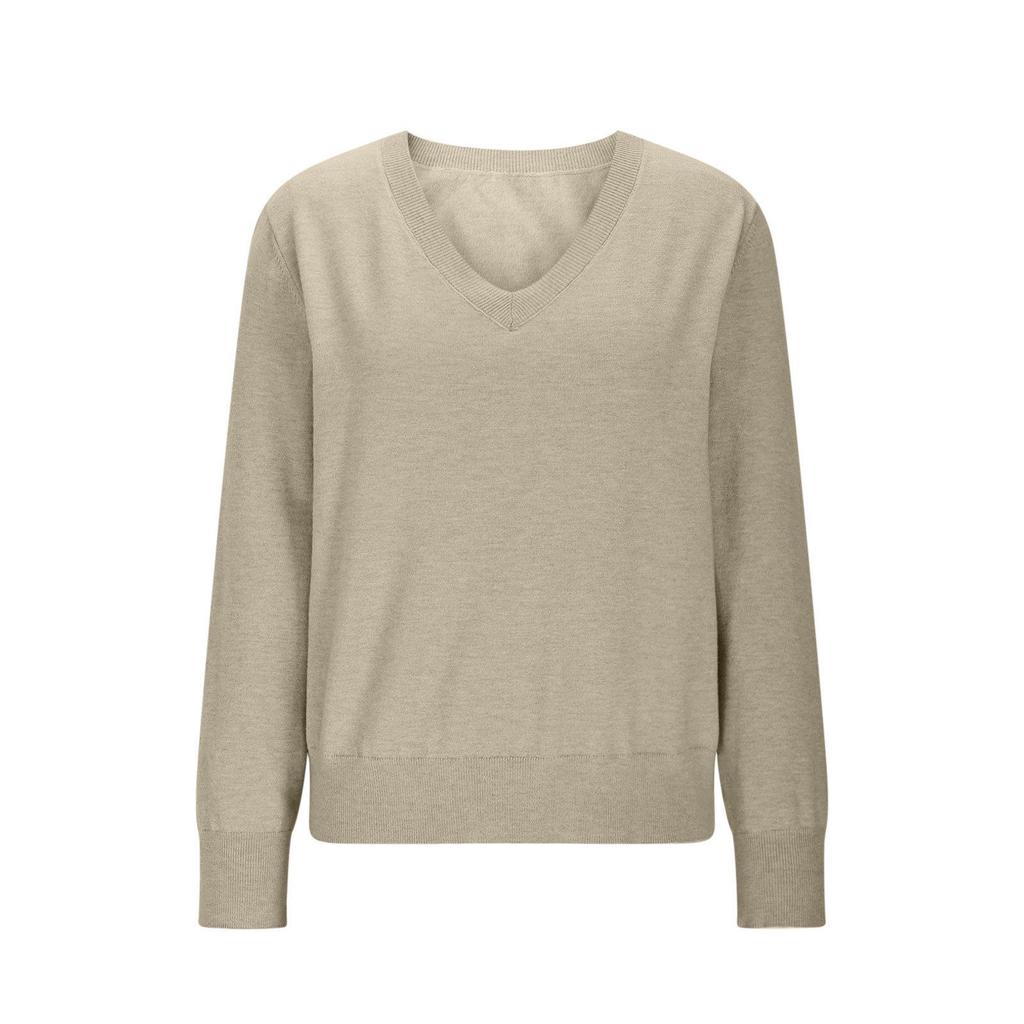 European Casual V-Neck Pullover for Women - 2025 Autumn/Winter Collection