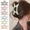 Hair Claw Hollow Five-Pointed Star Shape Hair Clip Medium Size Back Head Shark Hair Claw Anti-slip Teeth Strong Grip Hair