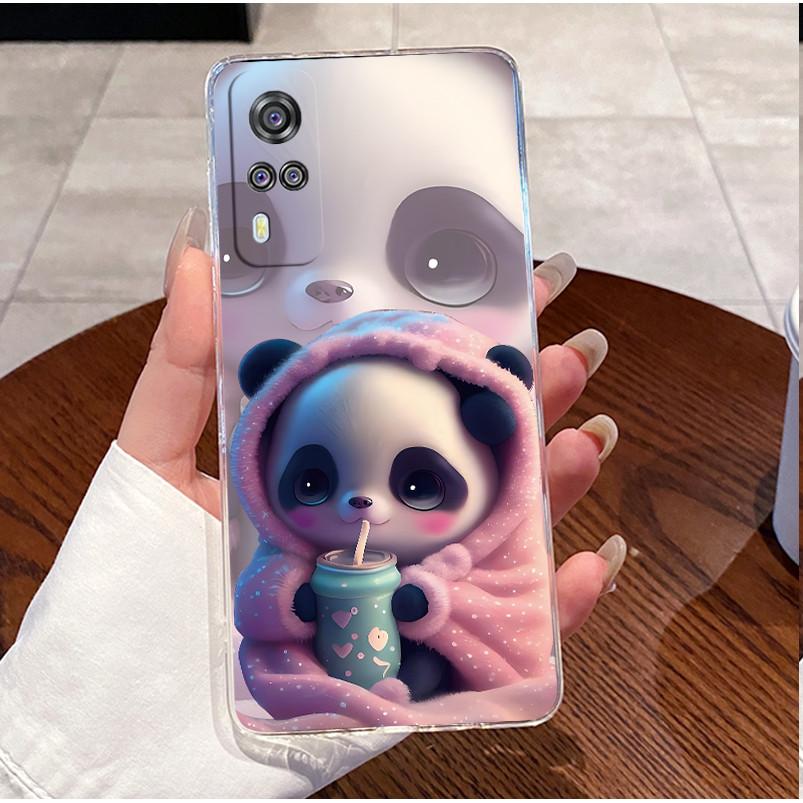 For Vivo Y31 2021 Y51 2020 Y53S Case V2036 V2030 Love Heart Rabbit Slim Clear Soft Silicone Back Cover For Vivo Y 31 Y 51 Casing