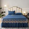 3pcs Set Raw Cotton Bed Romance Dust Protector Cover Soft Bedspread Embroidery Lace Edge Bed Skirt with 2pcs Pillowcase